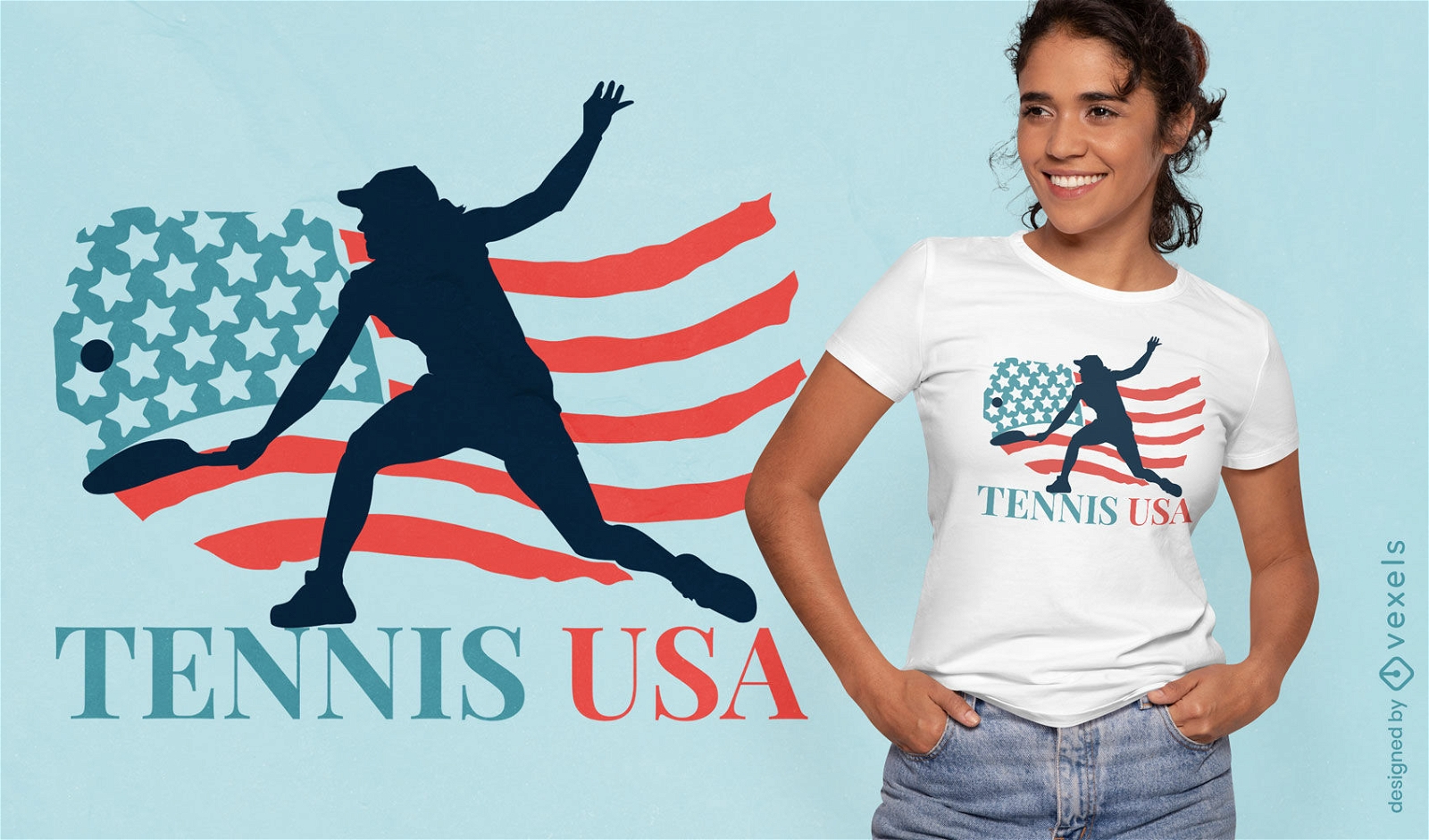 Design de camiseta de tênis dos EUA