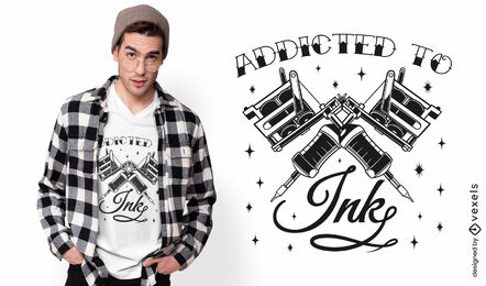 Tattoo machine and ink t-shirt design