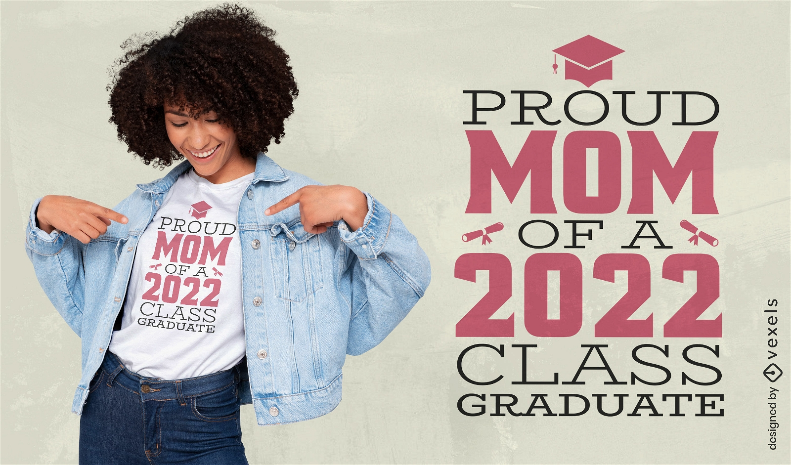 Proud mom class graduate t-shirt design