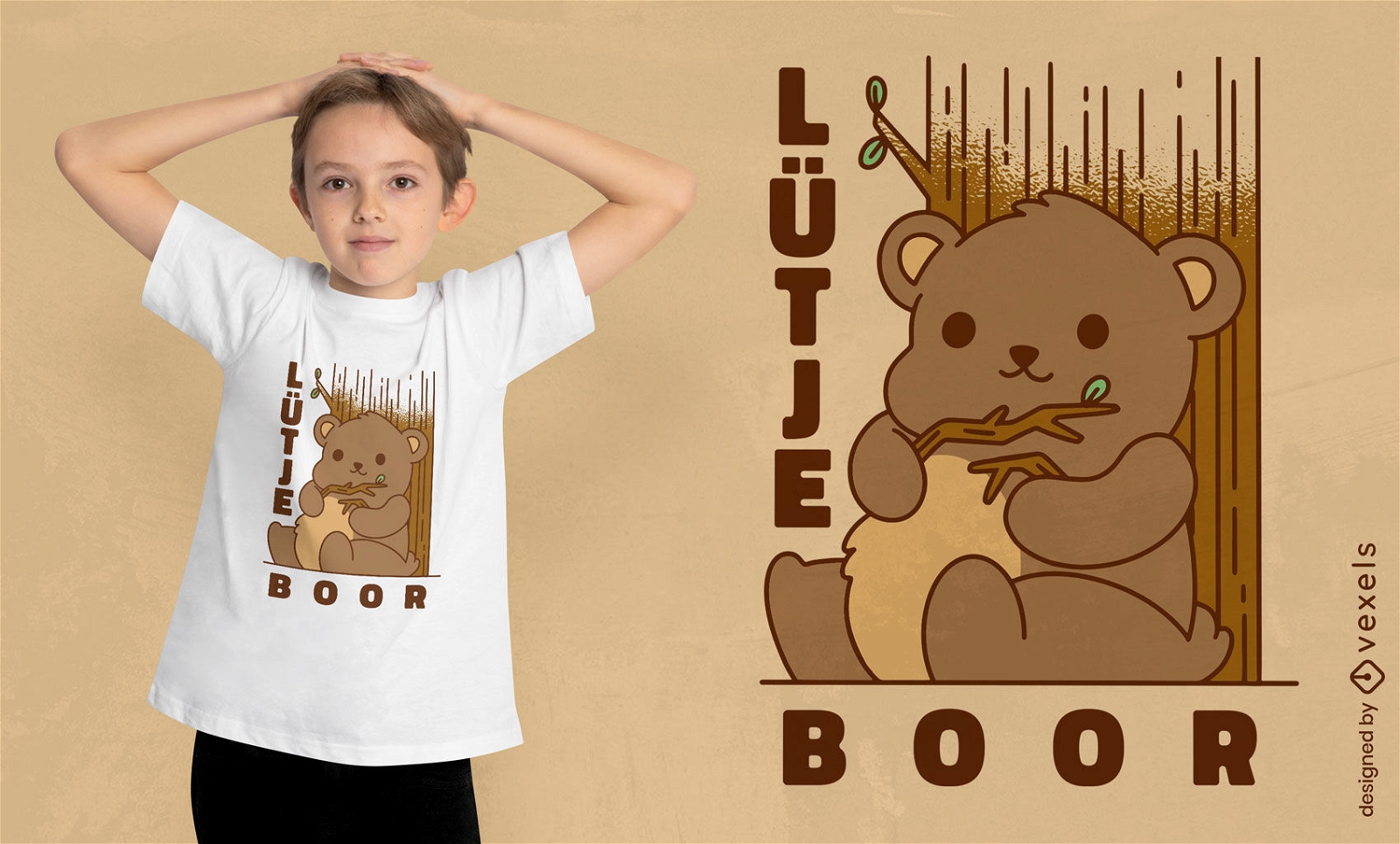 Design de t-shirt animal urso bebê fofo
