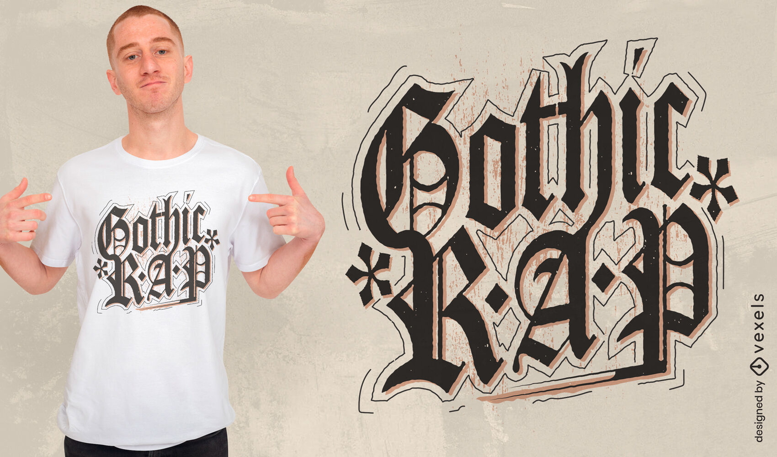 Design de camiseta de rap gótico