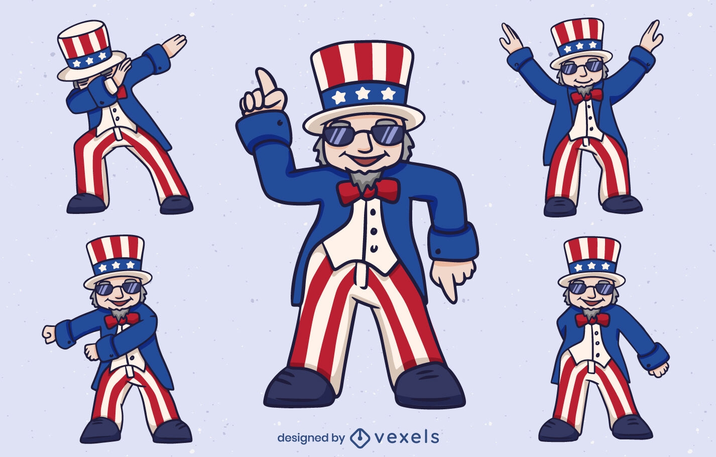 Uncle Sam-Zeichensatzdesign