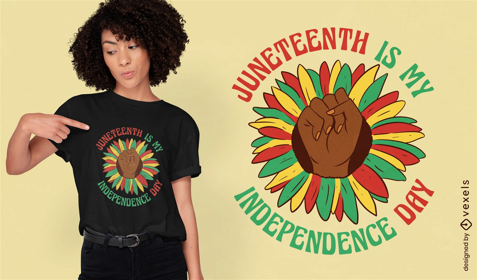 Diseño de camiseta del día de la independencia de Juneteenth