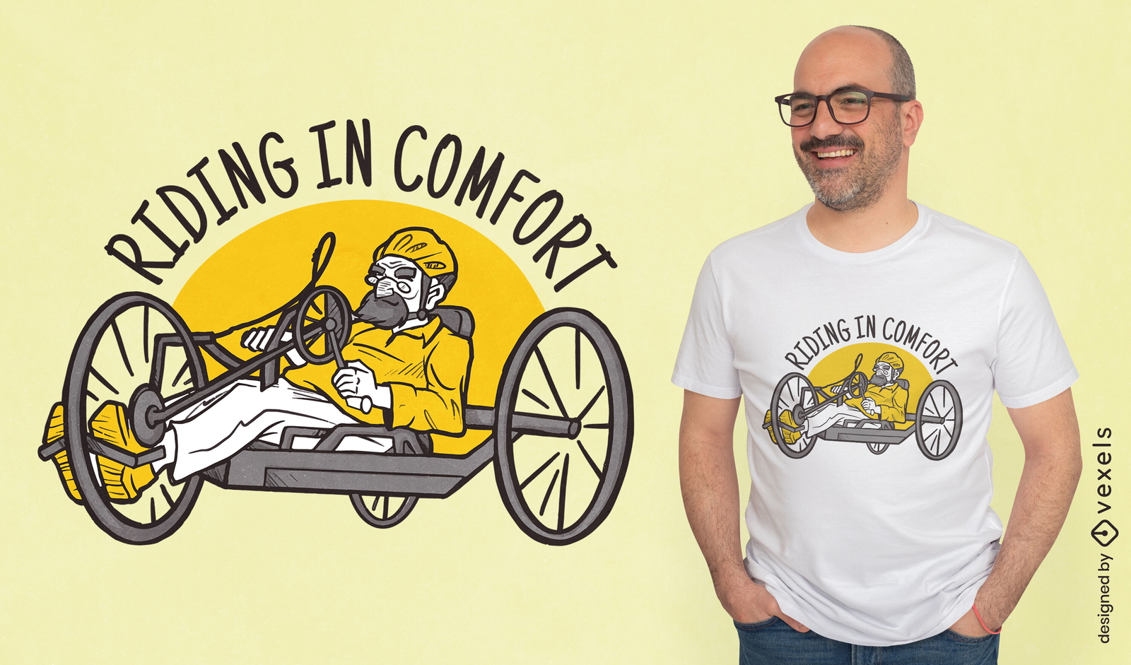 Großvater Komfort Fahrrad T-Shirt Design