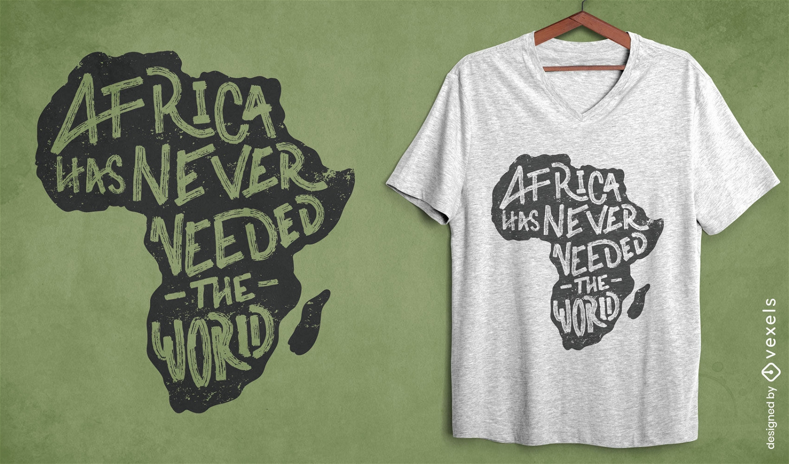 Design de camiseta com citação do mundo da África