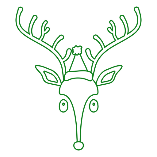 Christmas hat reindeer stroke character PNG Design