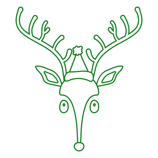 Weihnachtsmütze Rentier Strichfigur PNG-Design