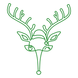 Personaje de trazo de gafas de reno lindo de navidad Diseño PNG