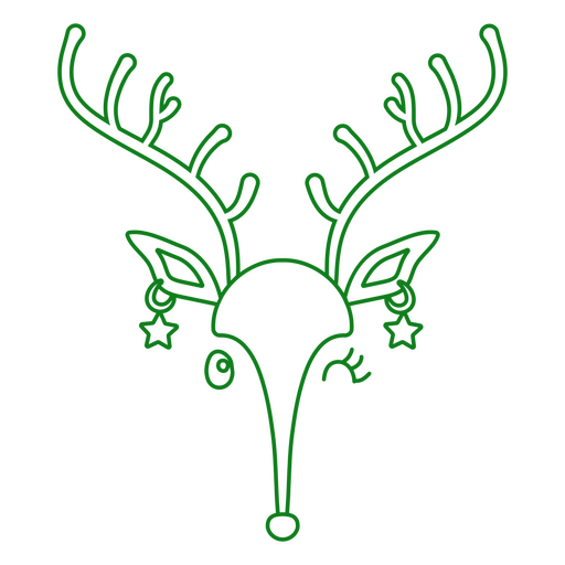 Christmas earrings reindeer stroke character PNG Design