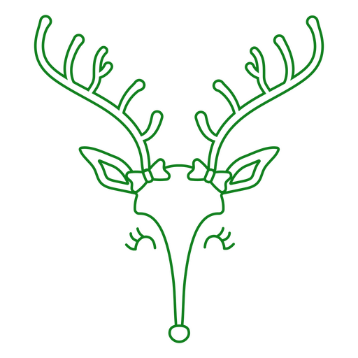 Weihnachtsbögen Rentier niedlichen Schlaganfall Charakter PNG-Design