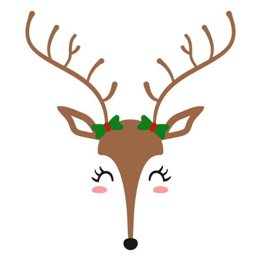 Christmas reindeer bows character PNG Design