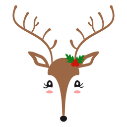 Lindo personaje de renos de navidad Diseño PNG