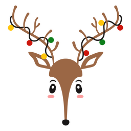 Christmas Lights Reindeer Character PNG & SVG Design For T-Shirts