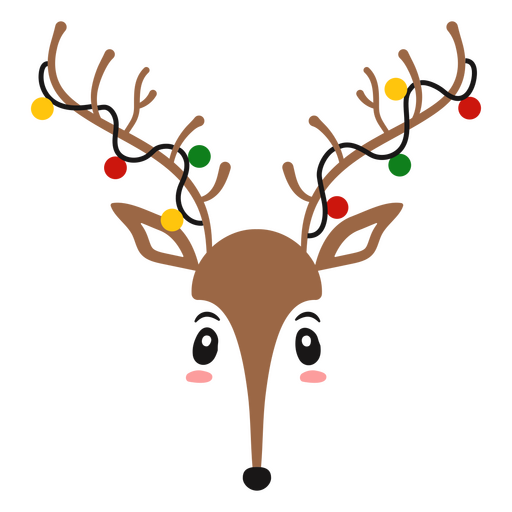Christmas lights reindeer character PNG Design