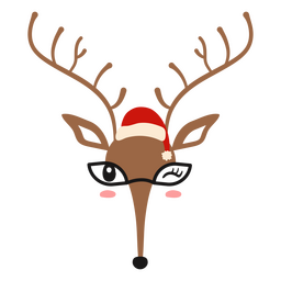 Christmas Reindeer Glasses Character PNG & SVG Design For T-Shirts