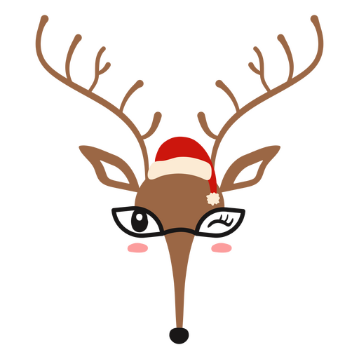 Personaje de gafas de reno de Navidad Diseño PNG