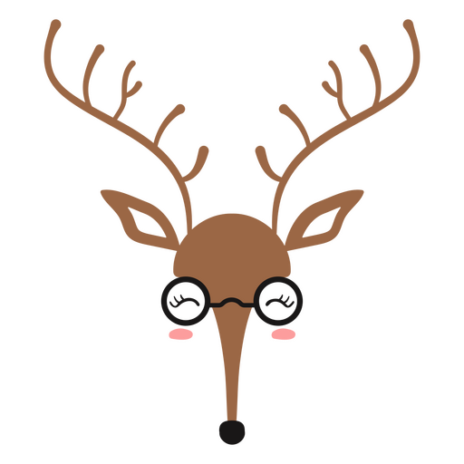 Weihnachtssüßer Rentierbrillencharakter PNG-Design