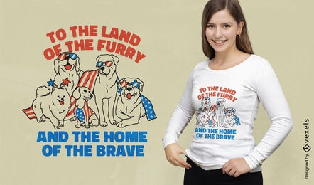 Design de camiseta de cães americanos patrióticos