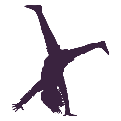 Gymnastics cartwheel people silhouette PNG Design