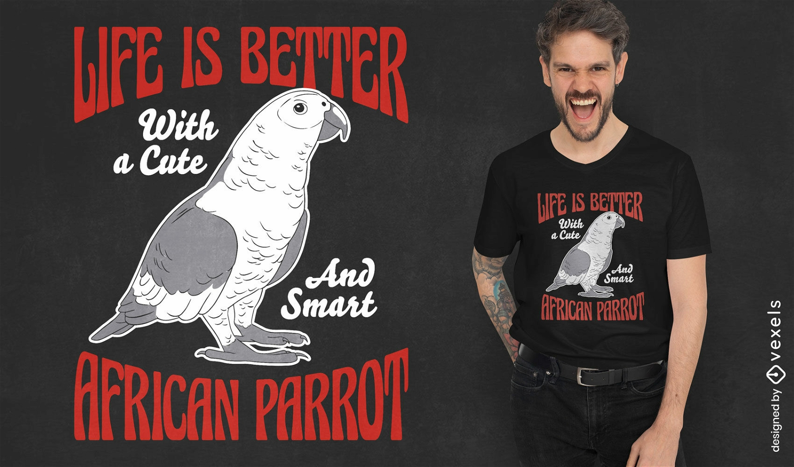 Pet african parrot quote t-shirt design