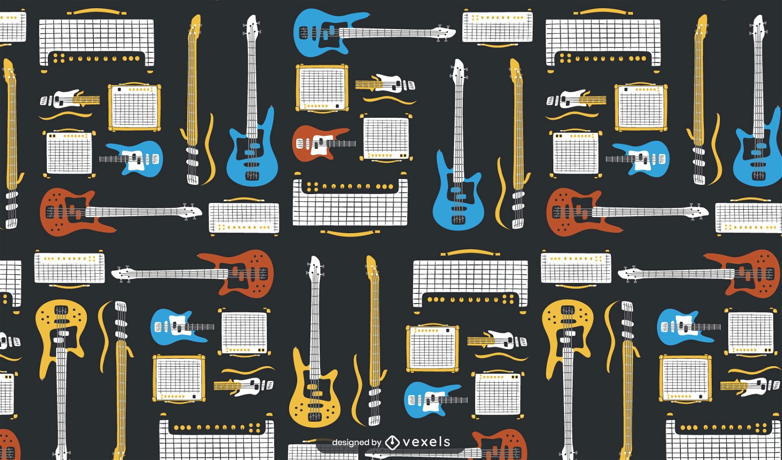 Guitar and amplifiers pattern design