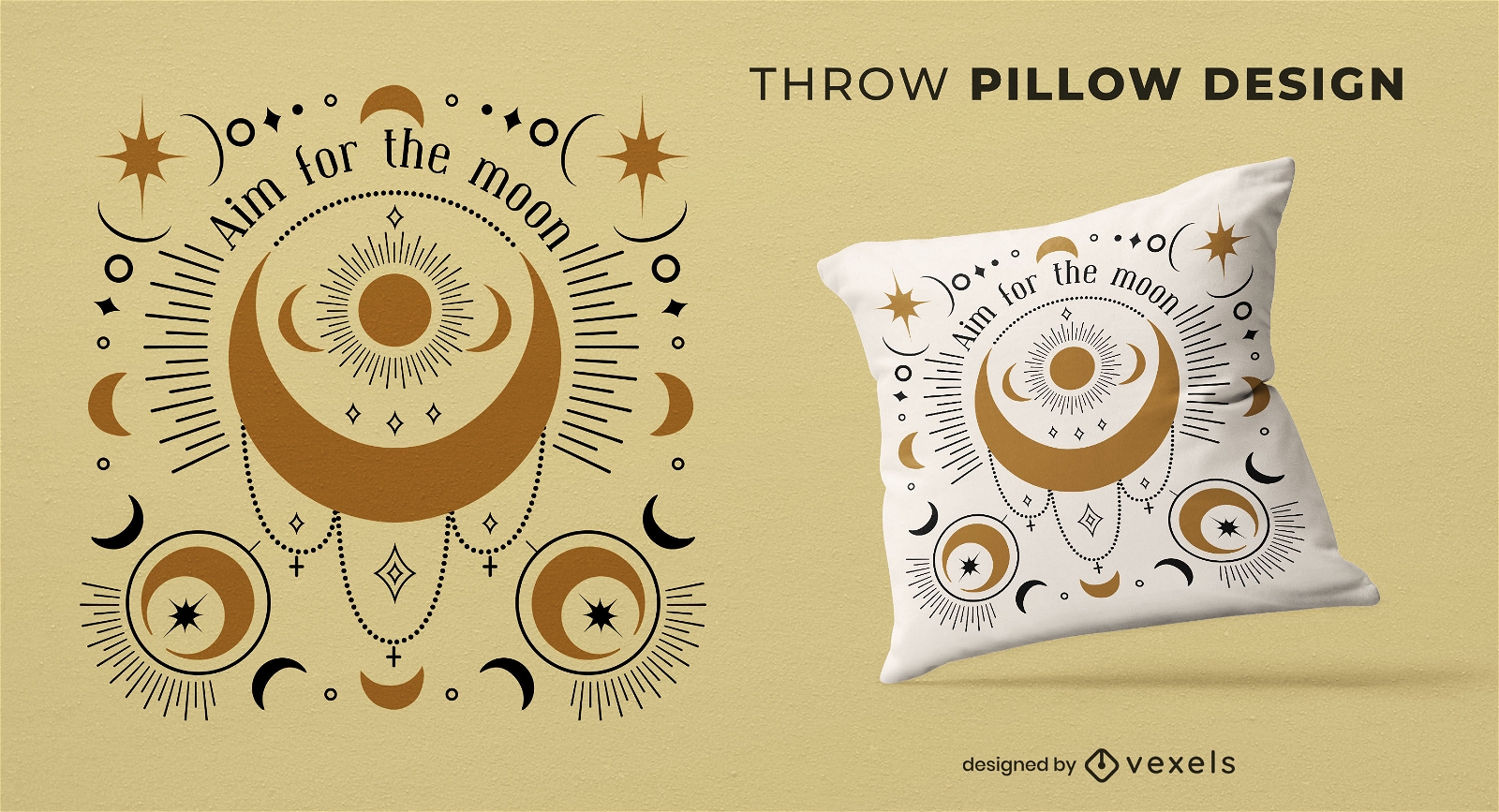 Aim for the moon throw pillow design