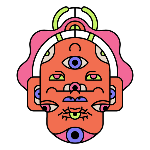 Psychedelic tribal figure  PNG Design