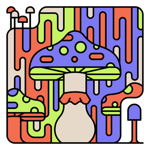 Psychedelic mushroom design PNG Design