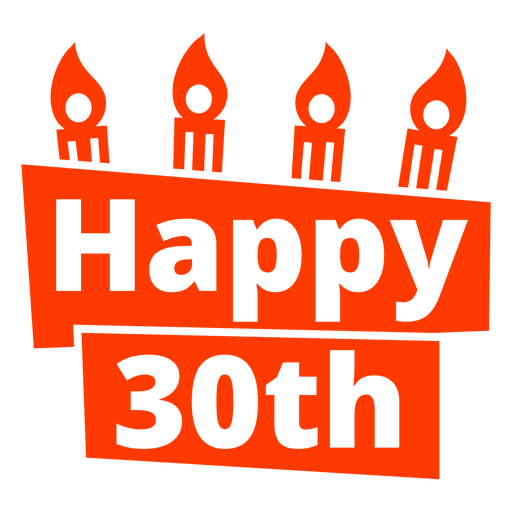 Happy 30th birthday PNG Design
