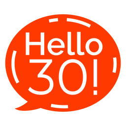 Hallo 30 Aufkleber PNG-Design