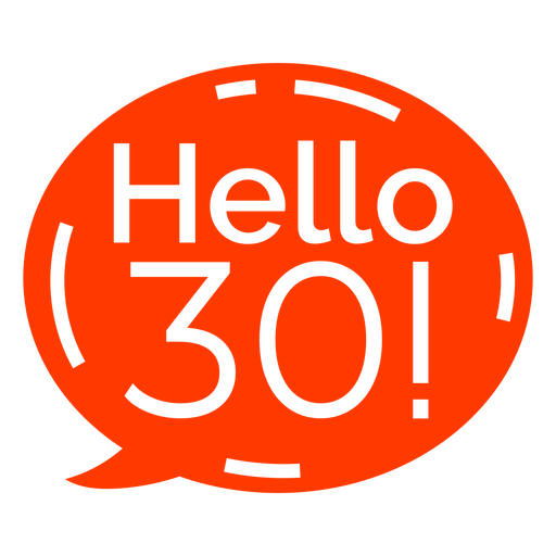 Hello 30 sticker PNG Design