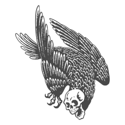 Halloween bird monster line art character PNG Design