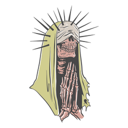 Personagem de oração de esqueleto de Halloween Desenho PNG