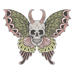 Halloween butterfly skull character PNG Design