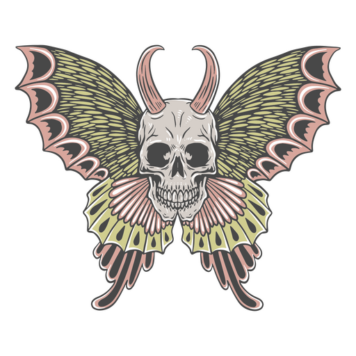 Carácter de calavera de mariposa de Halloween Diseño PNG