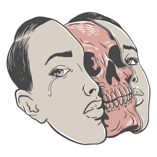 Halloween woman skull character PNG Design