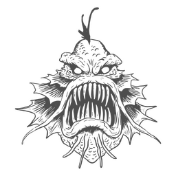 Lake monster Halloween line art character PNG Design