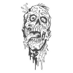 Zombie Halloween line art character PNG Design Transparent PNG
