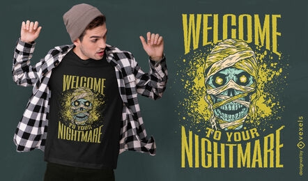 Design de camiseta de Halloween de múmia de pesadelo