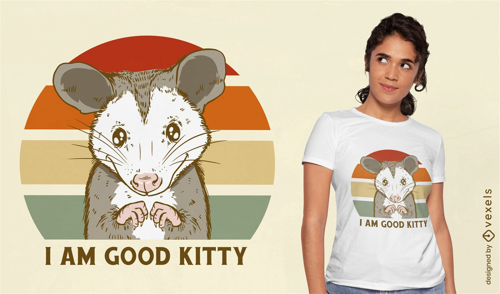 Funny possum retro quote t-shirt design