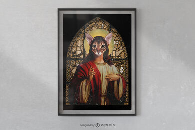Katze Jesus Posterdesign