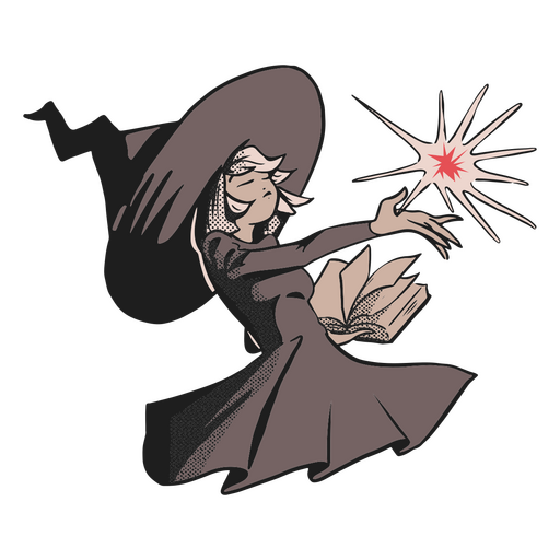 Witch book magical character PNG Design