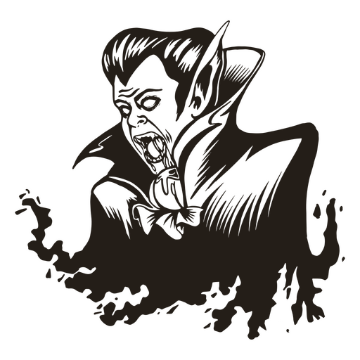 Design PNG E SVG De Desenho De Vampiro Peidando Para Camisetas