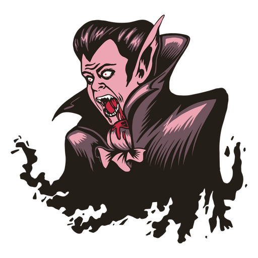Un vampiro aterrador en la noche. Diseño PNG