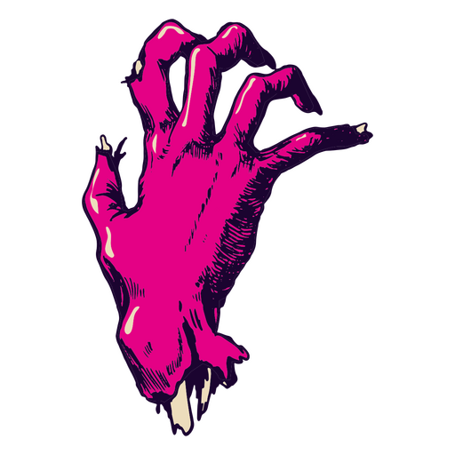 Zombie hand with sharp claws PNG Design