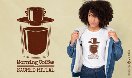 Morgenkaffee vietnamesisches Pressezitat-T-Shirt Design