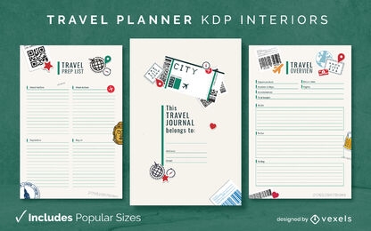 Pegatinas para planificador de viajes Diseño de diario Modelo KDP