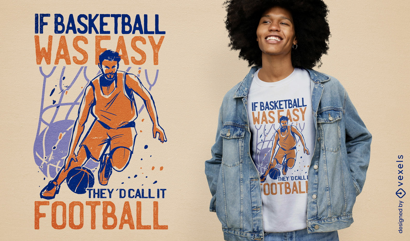 Diseño de camiseta de cita divertida de baloncesto