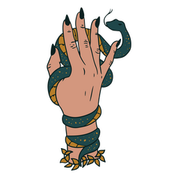 Mano de serpiente mística Diseño PNG