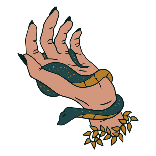 Esoterische Hand der Schlange PNG-Design
